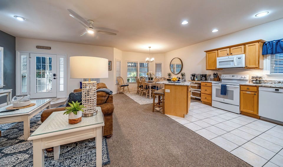 View of the living room and kitchen area

