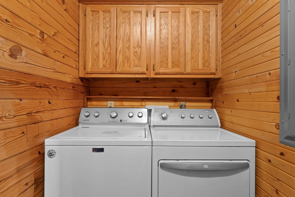 Convenient laundry room—pack light and enjoy more together time