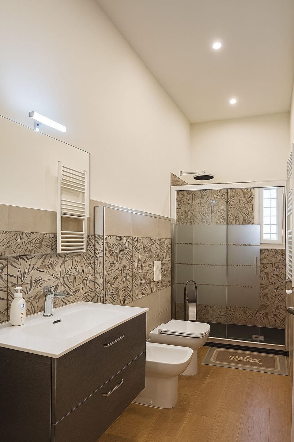 Free toiletries, hair dryer, bidet, towels