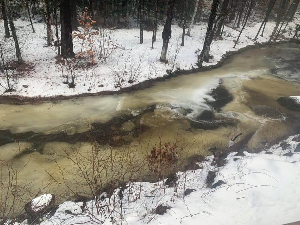The brook in winter.