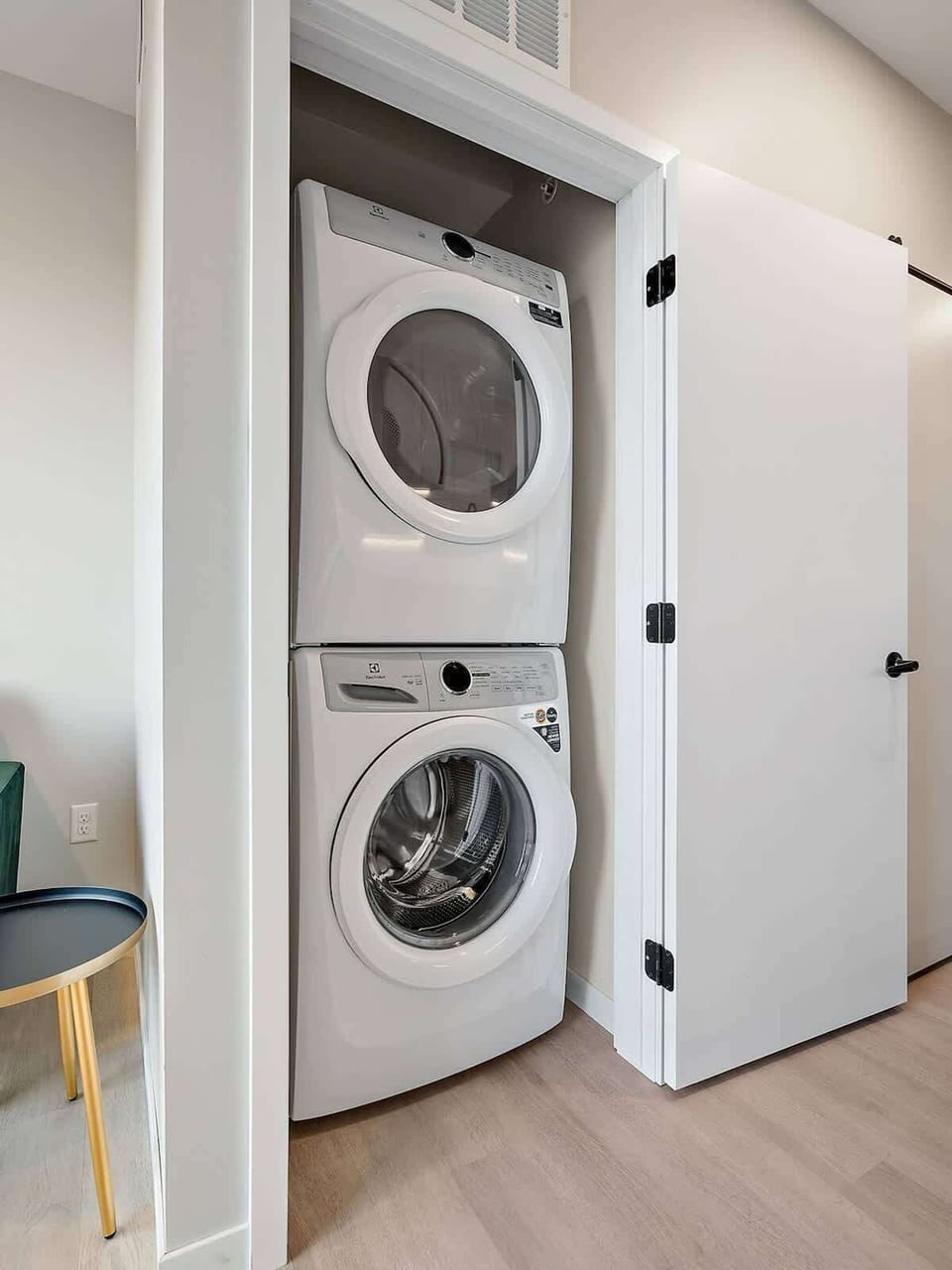In-unit stacked washer and dryer for ultimate convenience during your stay.