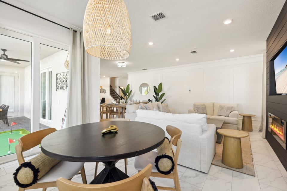 Dining table seats four
