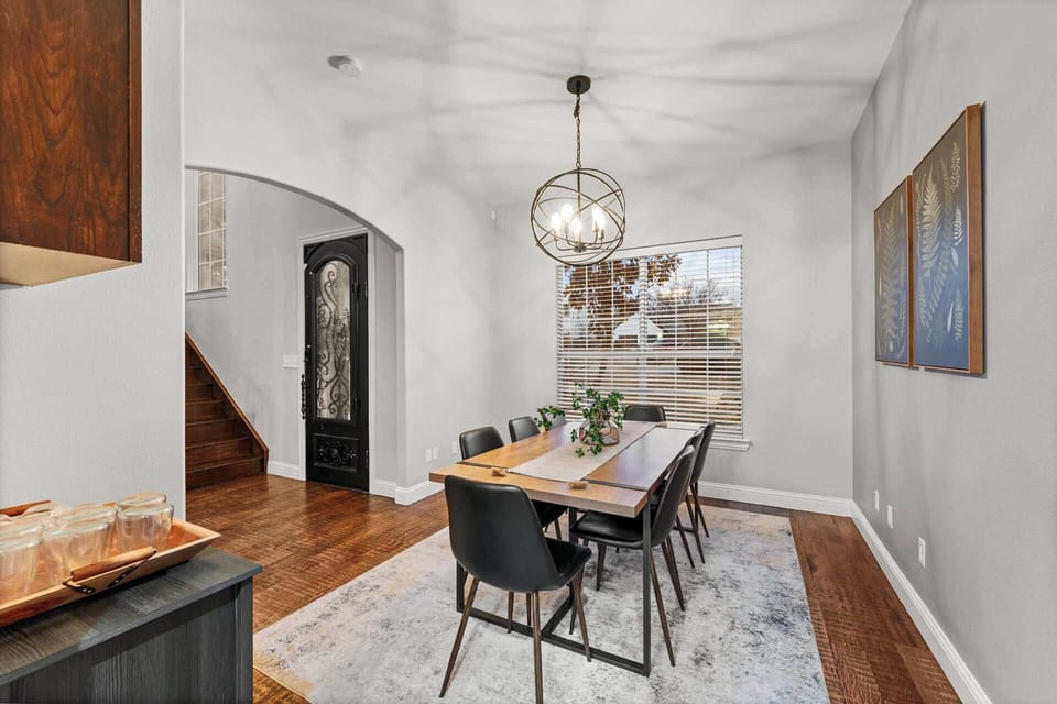 Gather around! Our dining area for 8 is perfect for family meals, game nights, or celebrations.