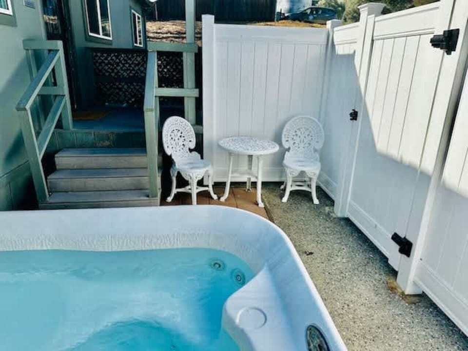 Private patio with PRIVATE Hot Tub