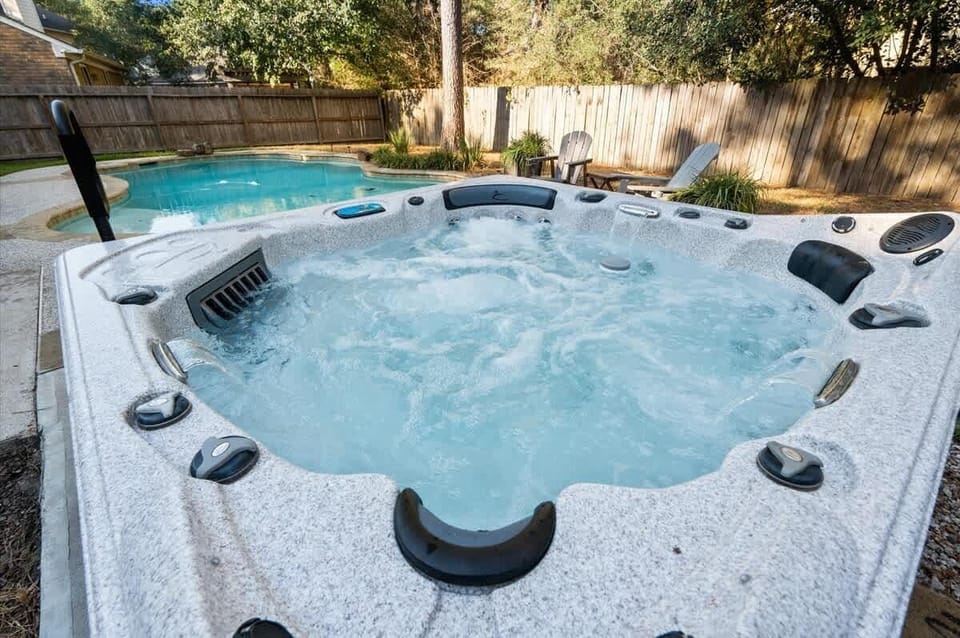 Sit back and relax in the spa! Heated and professionally maintained year round. 