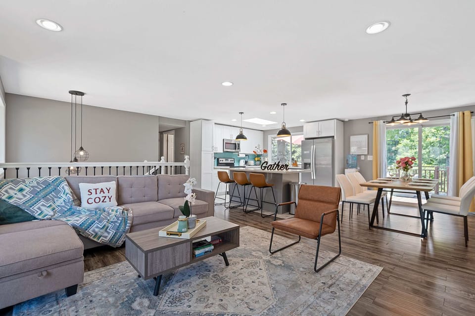 Open living and dining area, designed for seamless entertaining and comfort.