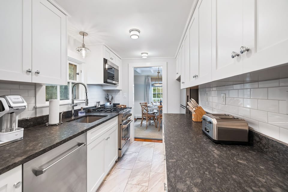 Well appointed kitchen with new stainless steal appliances