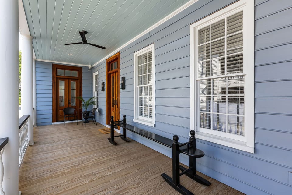 first floor porch with joggle board 