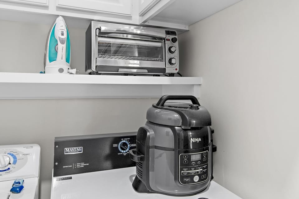 Fully stocked coffee station and small appliances