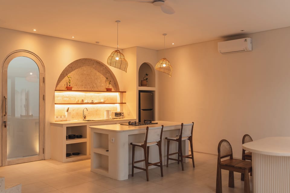 Deluxe Villa, 1 Bedroom, Private Pool, Pool View | Private kitchen | Fridge, microwave, stovetop, coffee/tea maker