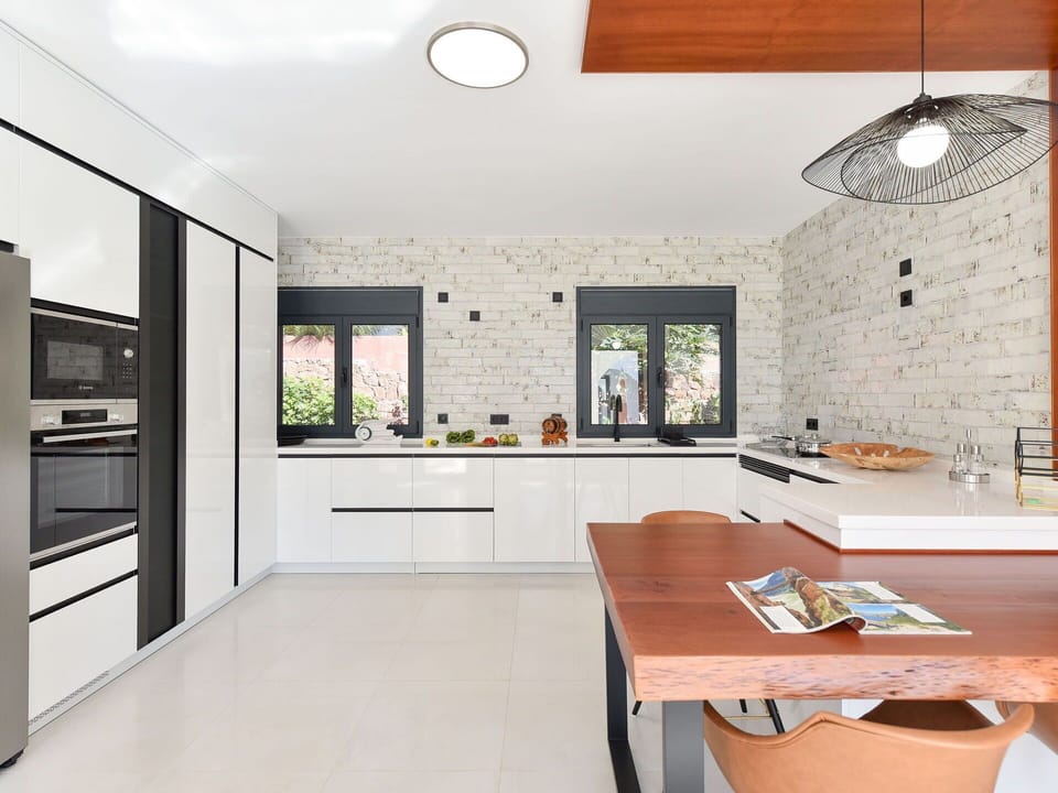 Furniture, Property, Table, Wood, Interior Design, Cabinetry, Floor, Flooring, Kitchen