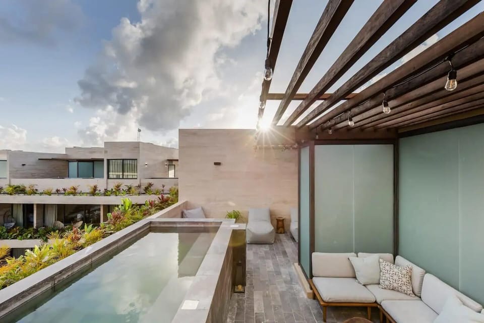 Private Rooftop pool with our private rooftop patio.