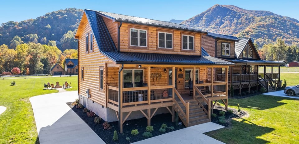 A charming log cabin surrounded by breathtaking views.