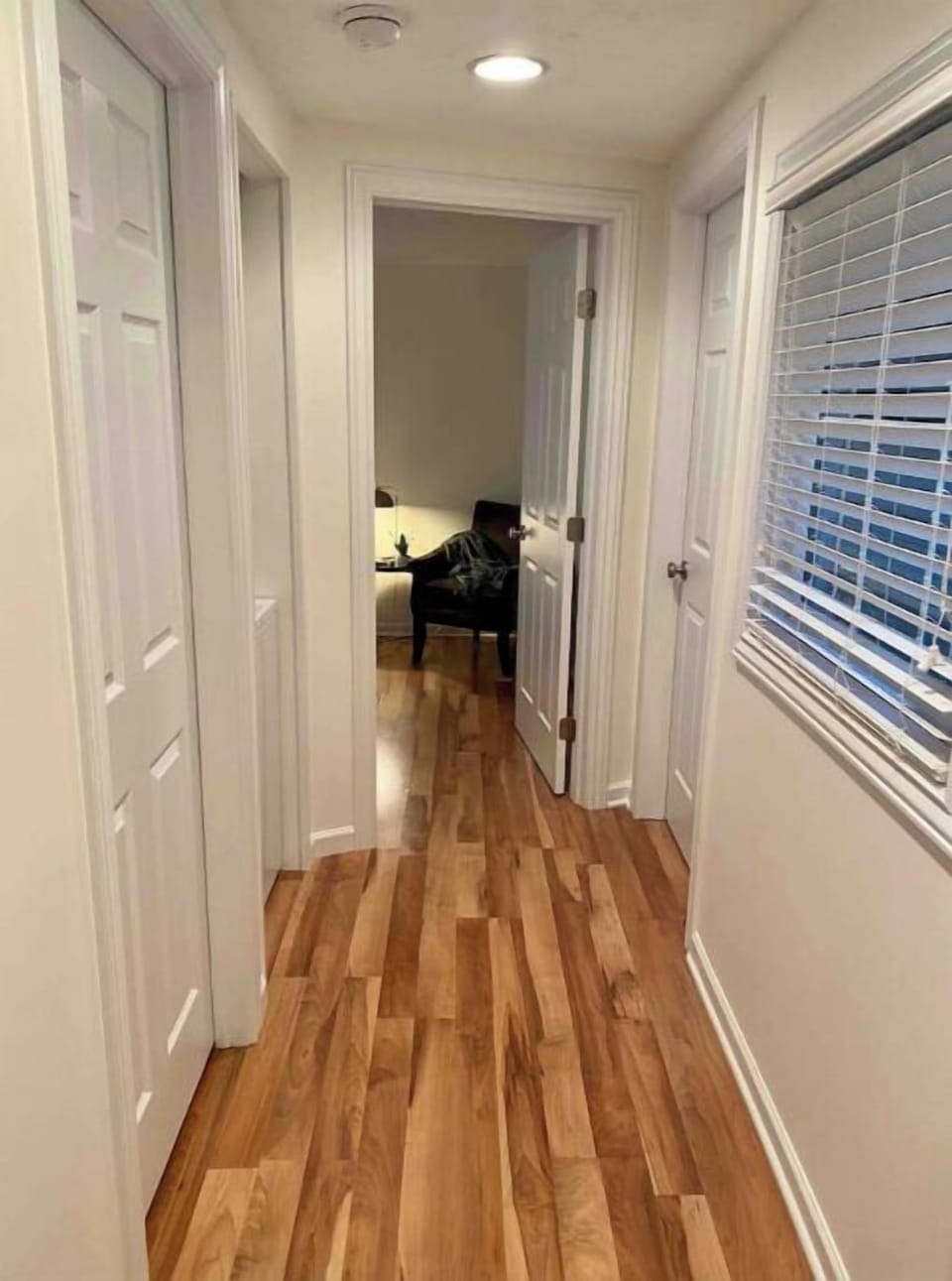 walkway into both bedrooms