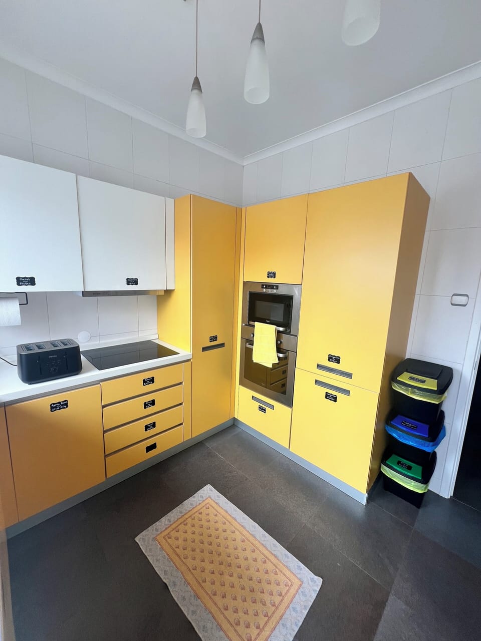 Full-size fridge, microwave, oven, stovetop