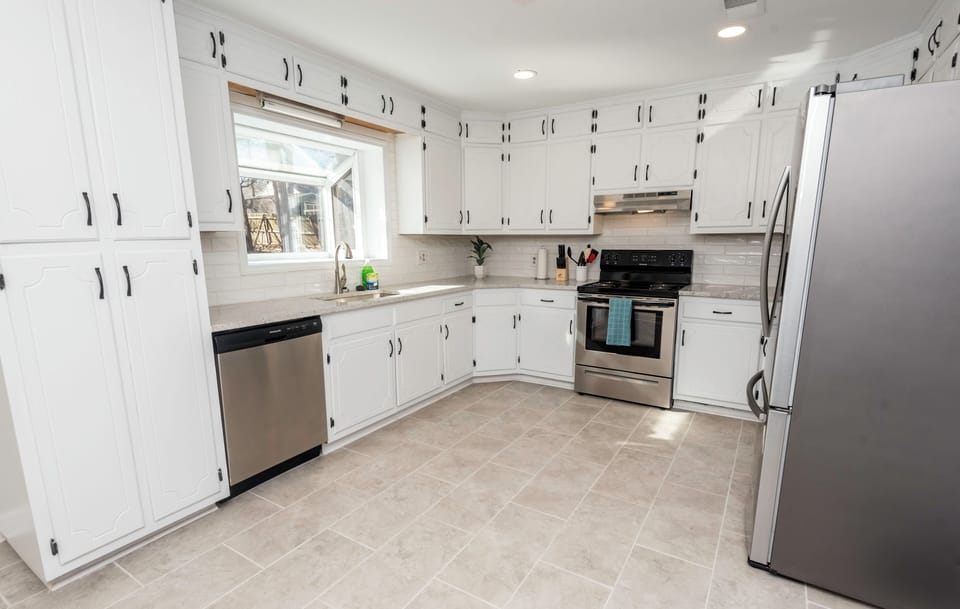Fully stocked kitchen suitable for long term or short term stays