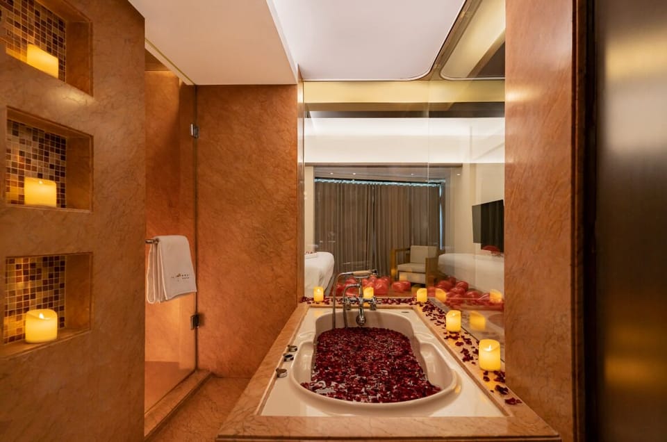 Suite | Bathroom | Free toiletries, hair dryer, towels, soap