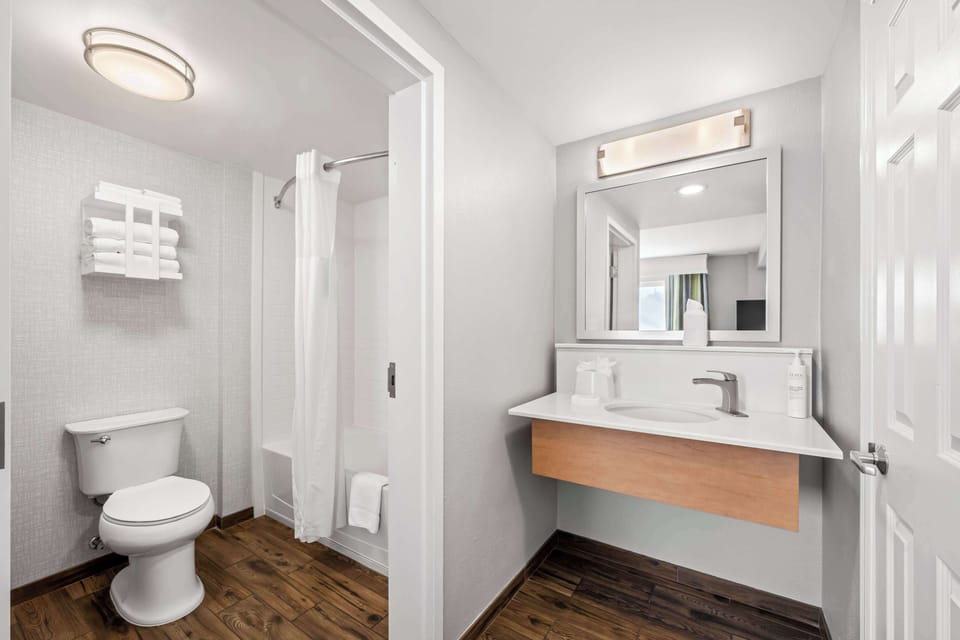 One king studio sofabed non smoking | Bathroom | Bathtub, free toiletries, hair dryer, towels