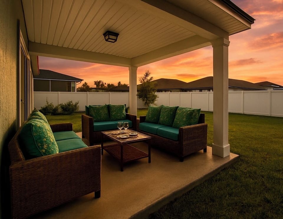 Backyard private and fully fenced