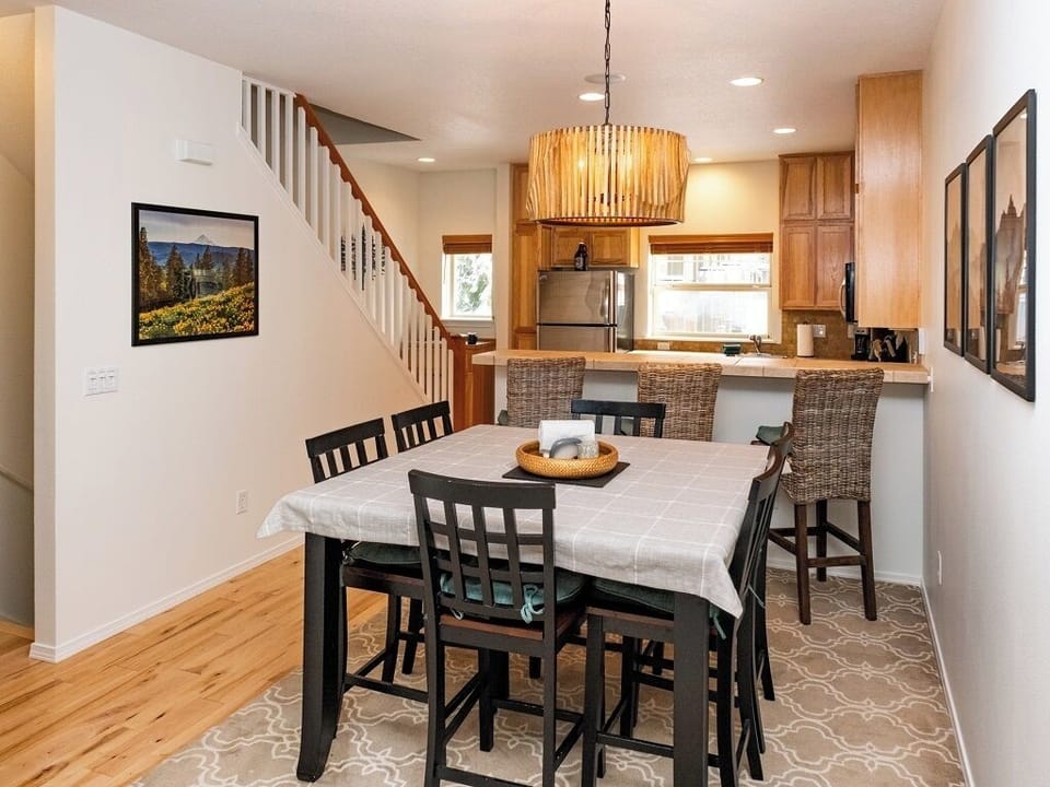 Dining room and kitchen area.