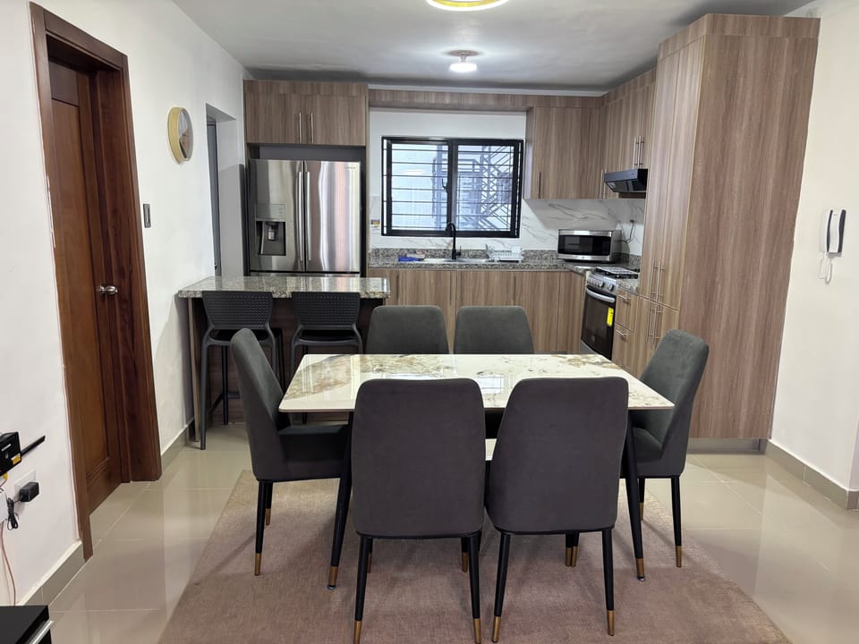 Comfort Apartment | Private kitchen | Full-size fridge, microwave, oven, cookware/dishes/utensils