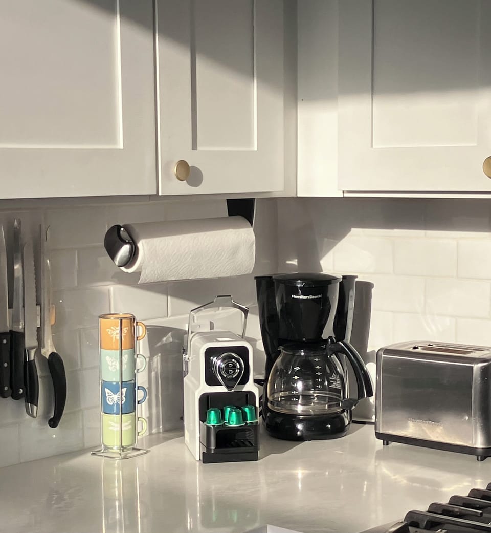 Enjoy a complementary selection of organic espressos, coffee and tea.