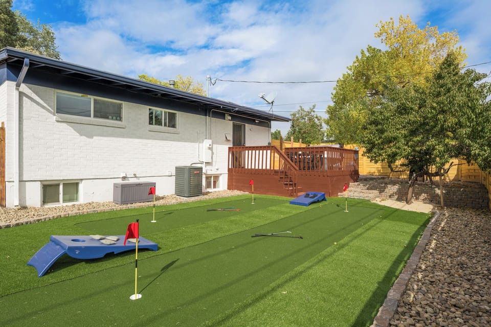 Head outdoors for some fun in the fresh air! Challenge friends and family to a round of cornhole or practice your swing with mini golf. A playful space designed for laughter, relaxation, and making lasting memories together.