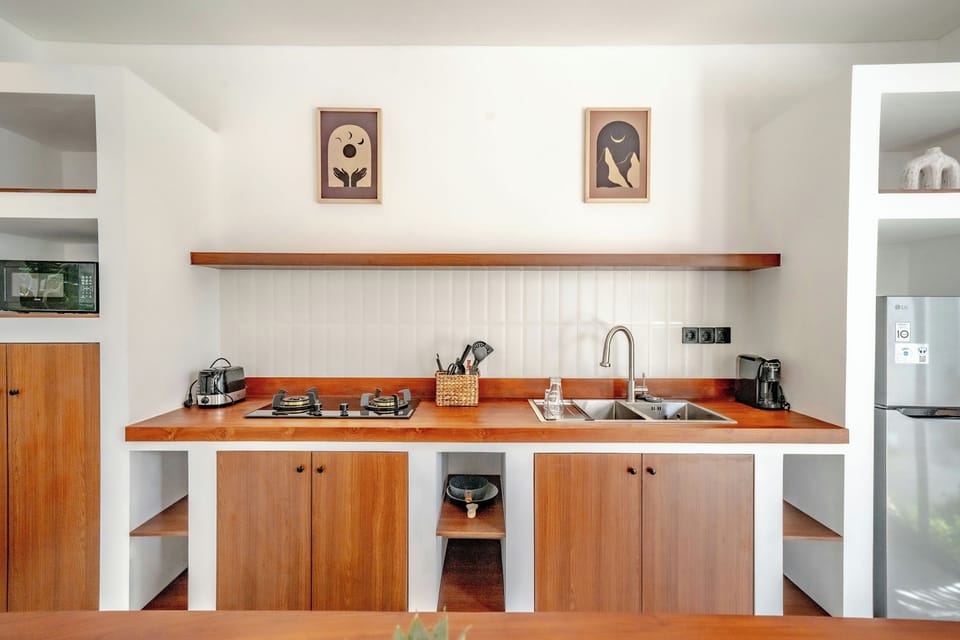 Exclusive Villa, Patio, Pool View | Private kitchen | Coffee/tea maker, electric kettle, toaster