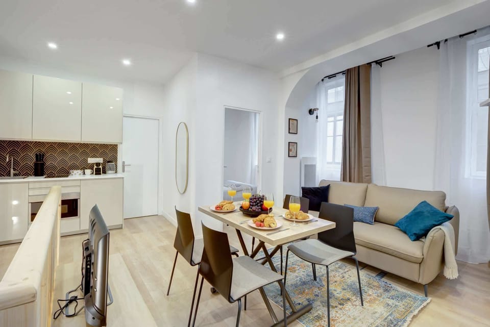 The open-plan living, kitchen and dining area