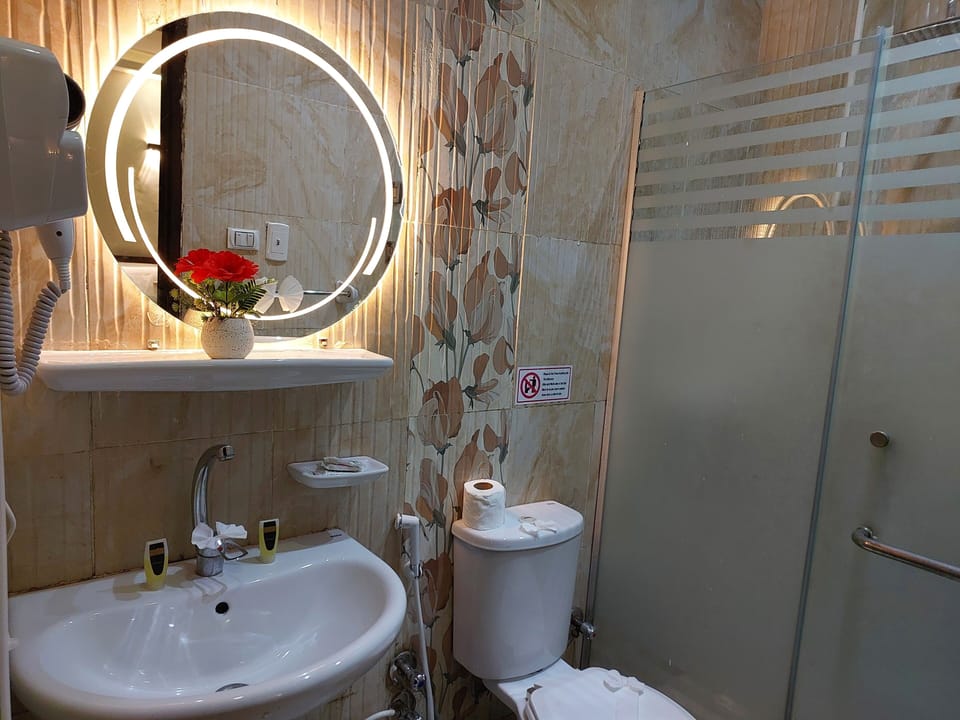 Deluxe Double or Twin Room | Bathroom | Shower, rainfall showerhead, designer toiletries, hair dryer