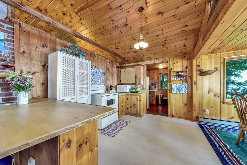 Kitchen with pantry.