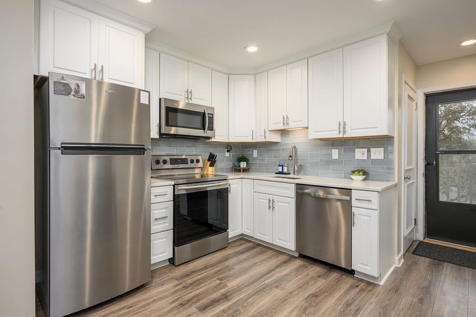 Stocked kitchen with all of the essentials needed to help create the best meal for your family during your vacation on the island. 