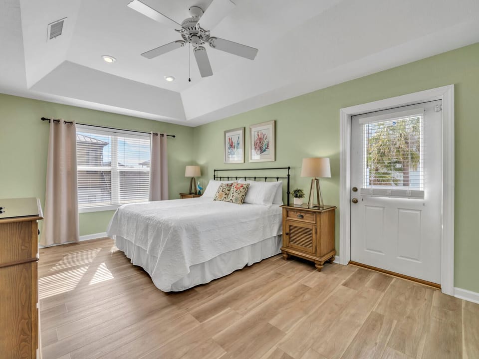 Upstairs Primary Bedroom with King Sized Bed