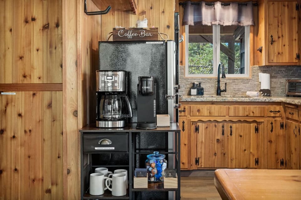 Start your morning at the coffee bar, where you can brew your coffee traditionally or use the Keurig with premium Black Rifle Coffee. If coffee isn`t to your taste, delight in our selection of premium teas.
