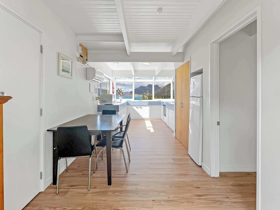 Dining area with lake views and natural light
