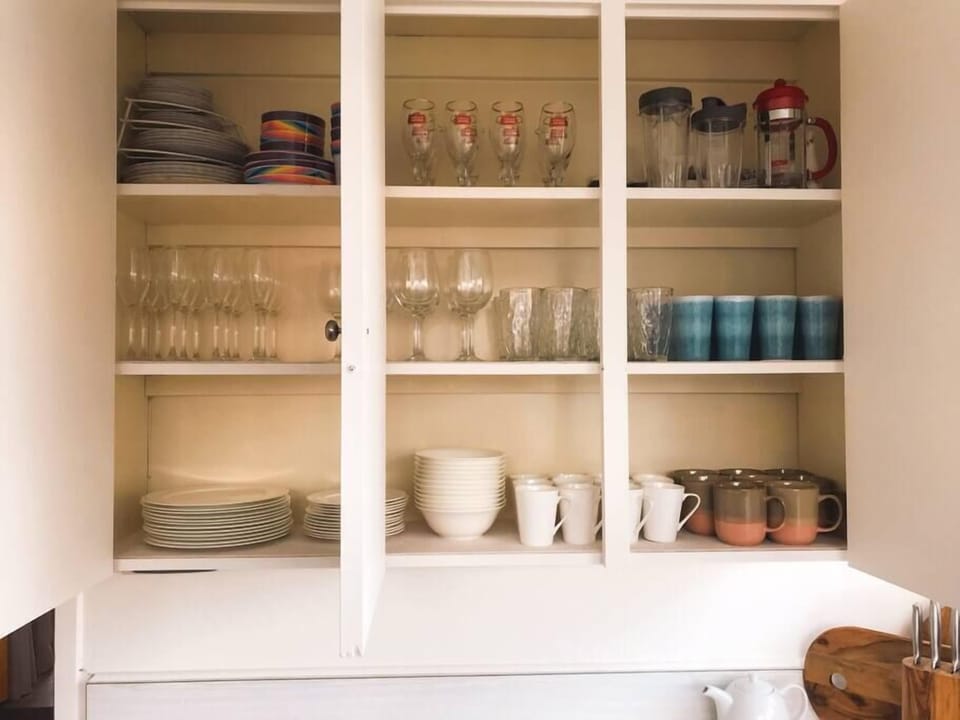 The kitchen is well stocked with a plenty of crockery and cutlery for groups of ten.