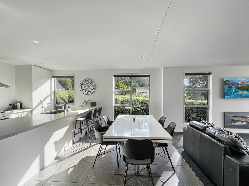 Modern kitchen with large island and bar seating