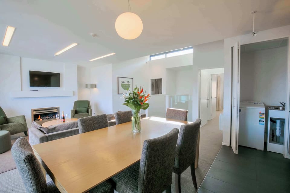 Open-plan living and dining space