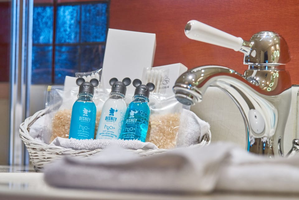 Combined shower/tub, free toiletries, hair dryer, towels