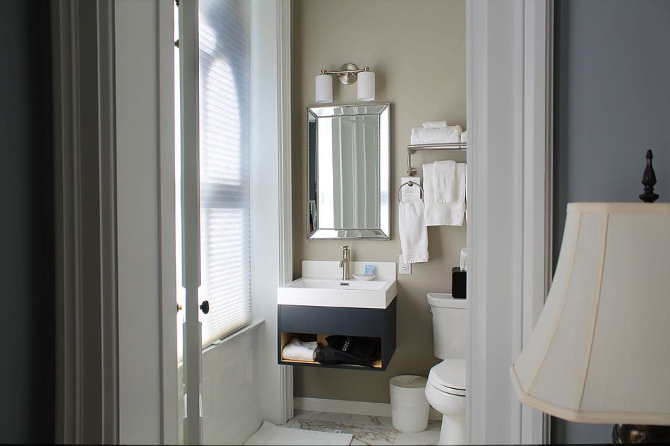 Shower, hair dryer, bathrobes, towels