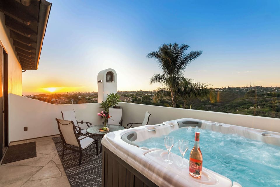 Soak in pure relaxation in the hot tub on the veranda
