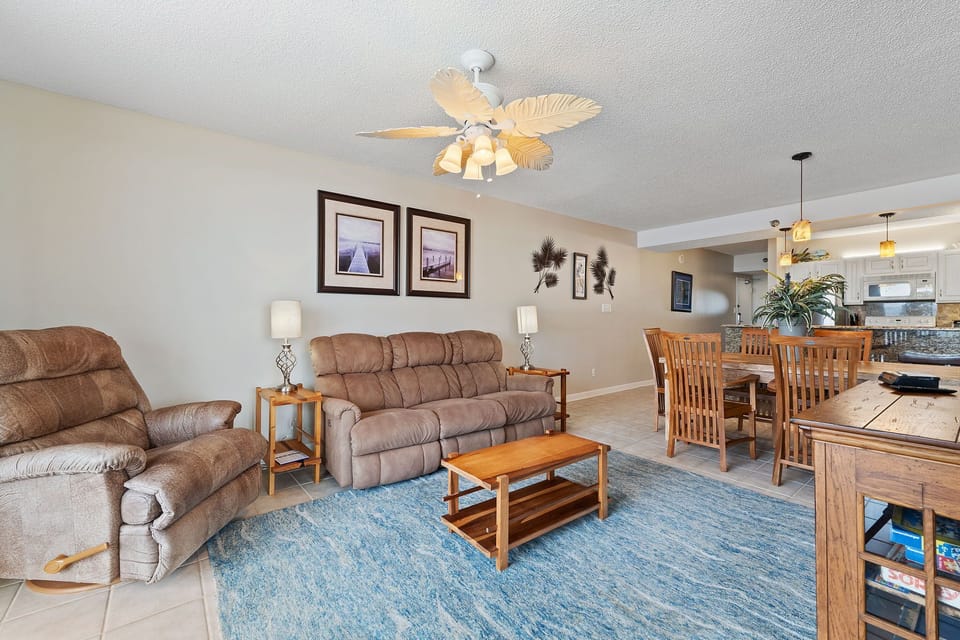 Relax in the living space with flat screen TV.