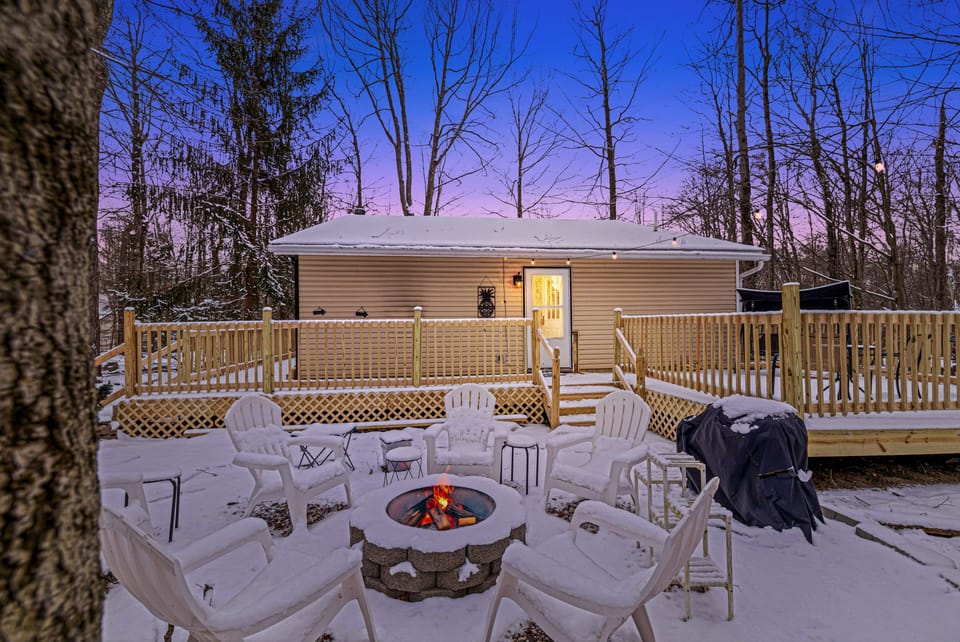 Unwind under the stars at our charming firepit.