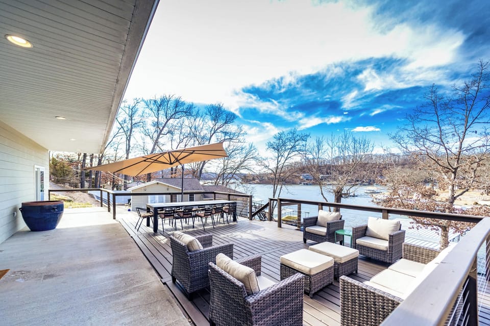 Lounge in the sunshine with gorgeous views on the large back deck
