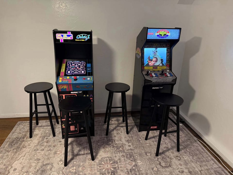 2 new arcade games in the downstairs room for hours of fun!