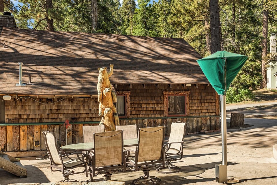 Backyard with heat lamp, BBQ, and firepit (all natural gas).