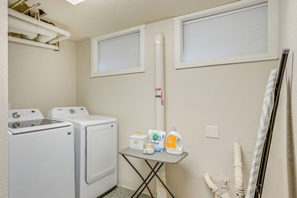 Laundry Room | Washer & Dryer w/ Detergent | Iron & Ironing Board