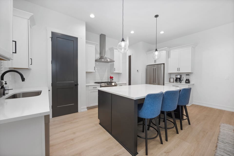 A kitchen fit for a chef with high-end appliances and finishes. 
