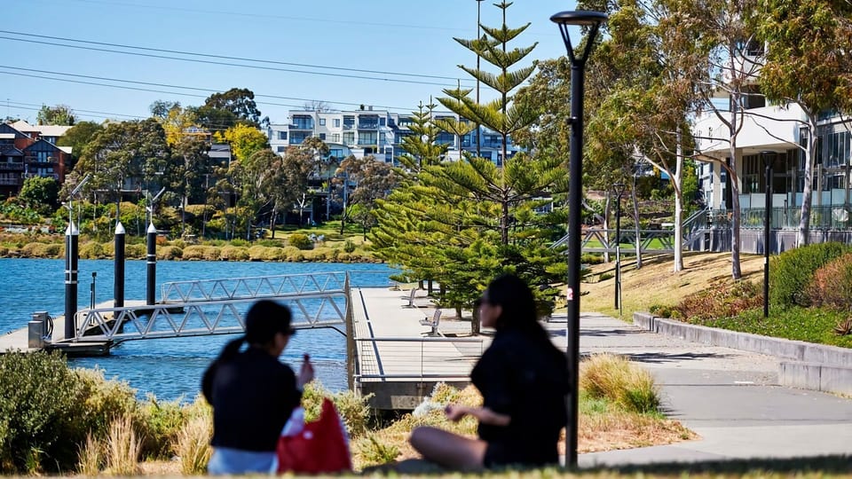 Unwind and soak in the sun with friends on the grassy banks right beside the tranquil marina and boardwalk.