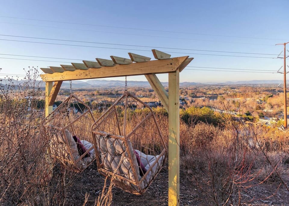 Relax, sway, and soak in the peaceful mountain scenery from our cozy swings.